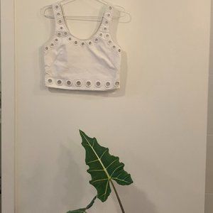 3.1 Phillip Lim Cotton White Cropped Tank